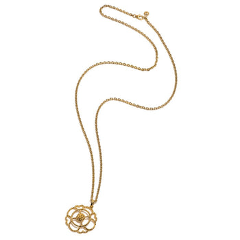 Capucine Grande Open Pendant Necklace, Gold